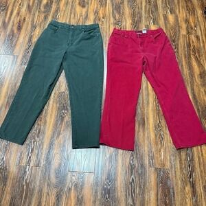 Vintage Women's Size 16 Red & Green Bill Blass Jeans Cotton 32 X 30 80s 99s Plus